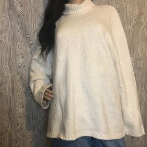 Talbots Cream Oversized TurtleNeck Sweater